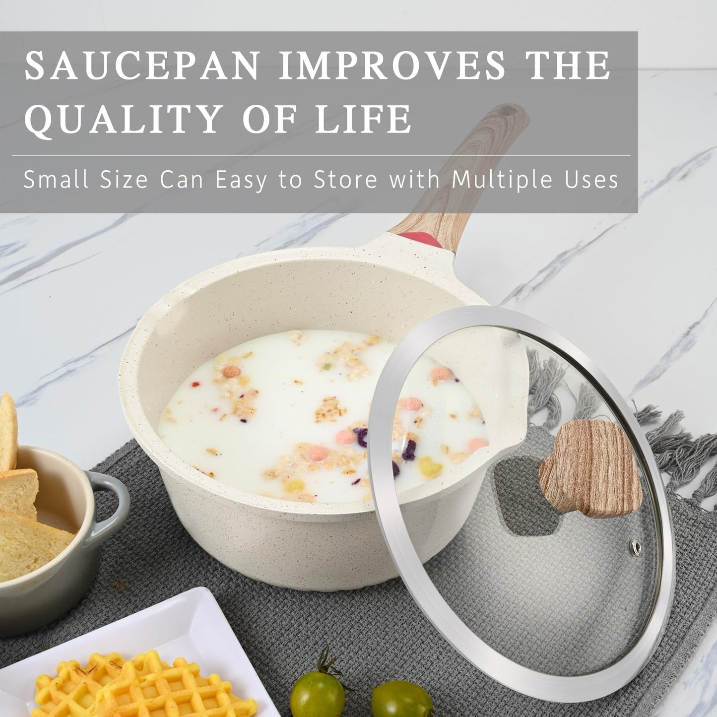 2QT Nonstick Saucepan with Lid by Vinchef