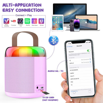 Portable Karaoke Machine with Bluetooth & Microphones