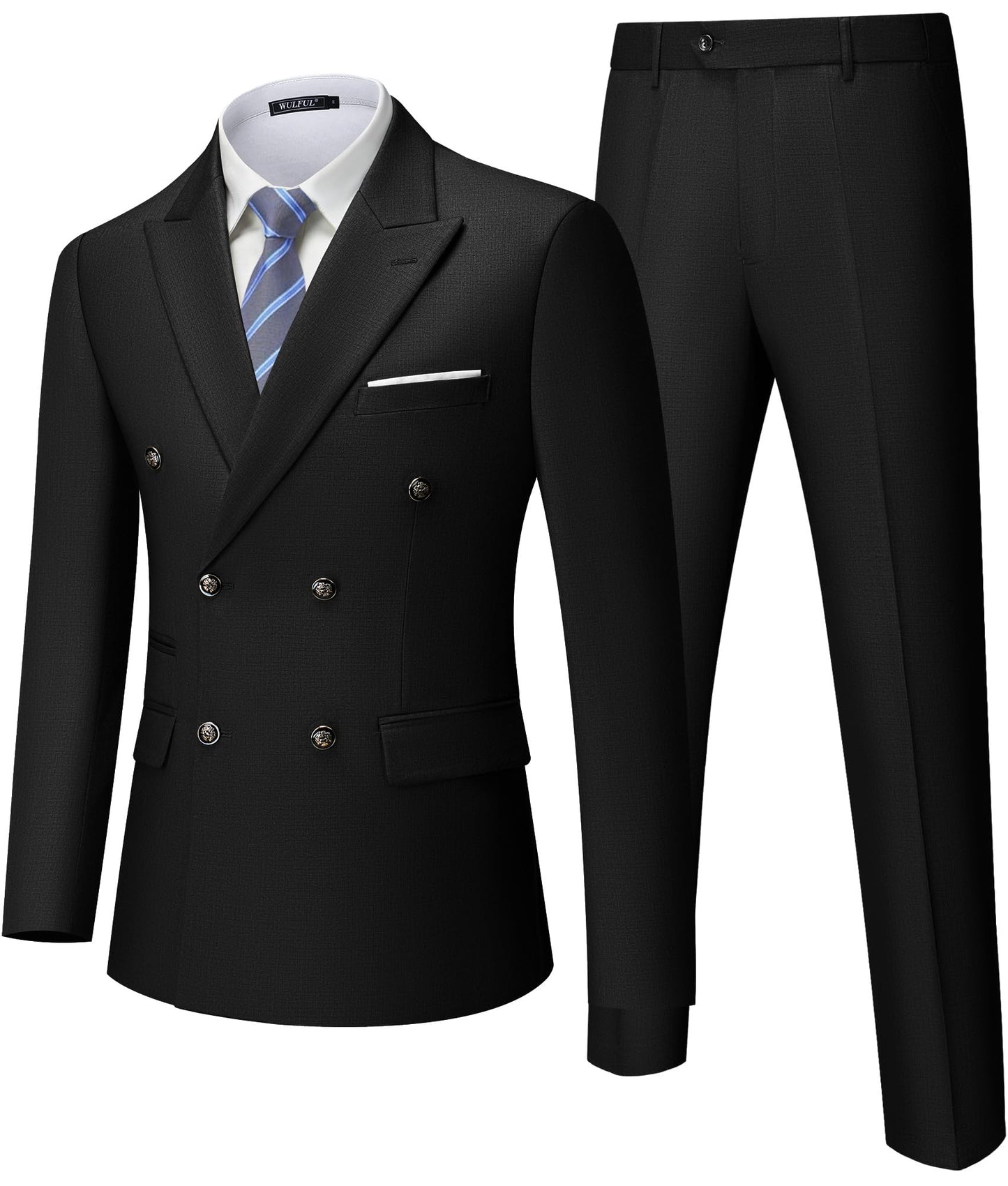 WULFUL Men's Slim Fit Tuxedo Suit Set