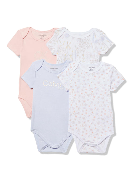 Calvin Klein 4-Pack Baby Bodysuits for Infants
