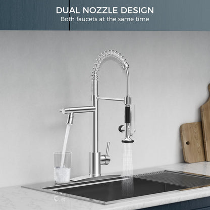 FORIOUS Modern Pull Down Kitchen Faucet with Sprayer