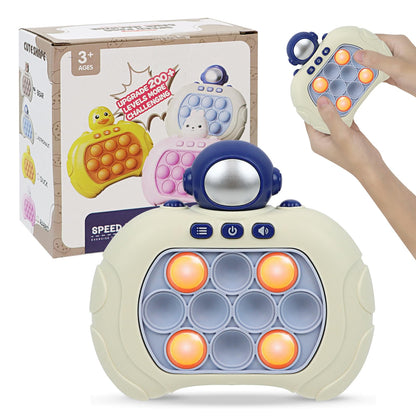 Fast Push Bubble Game, Light up Fidget Toys Handheld Game Controller with 4 Modes Push Game Puzzle Game Machine Stress Relief Toy Fidget Game for Boys and Girls Teen(Astronaut )