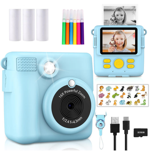 Kids Instant Print Camera with 32GB Card