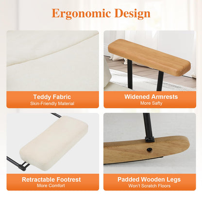 Glider Rocking Chair with Footrest and Adjustable Backrest