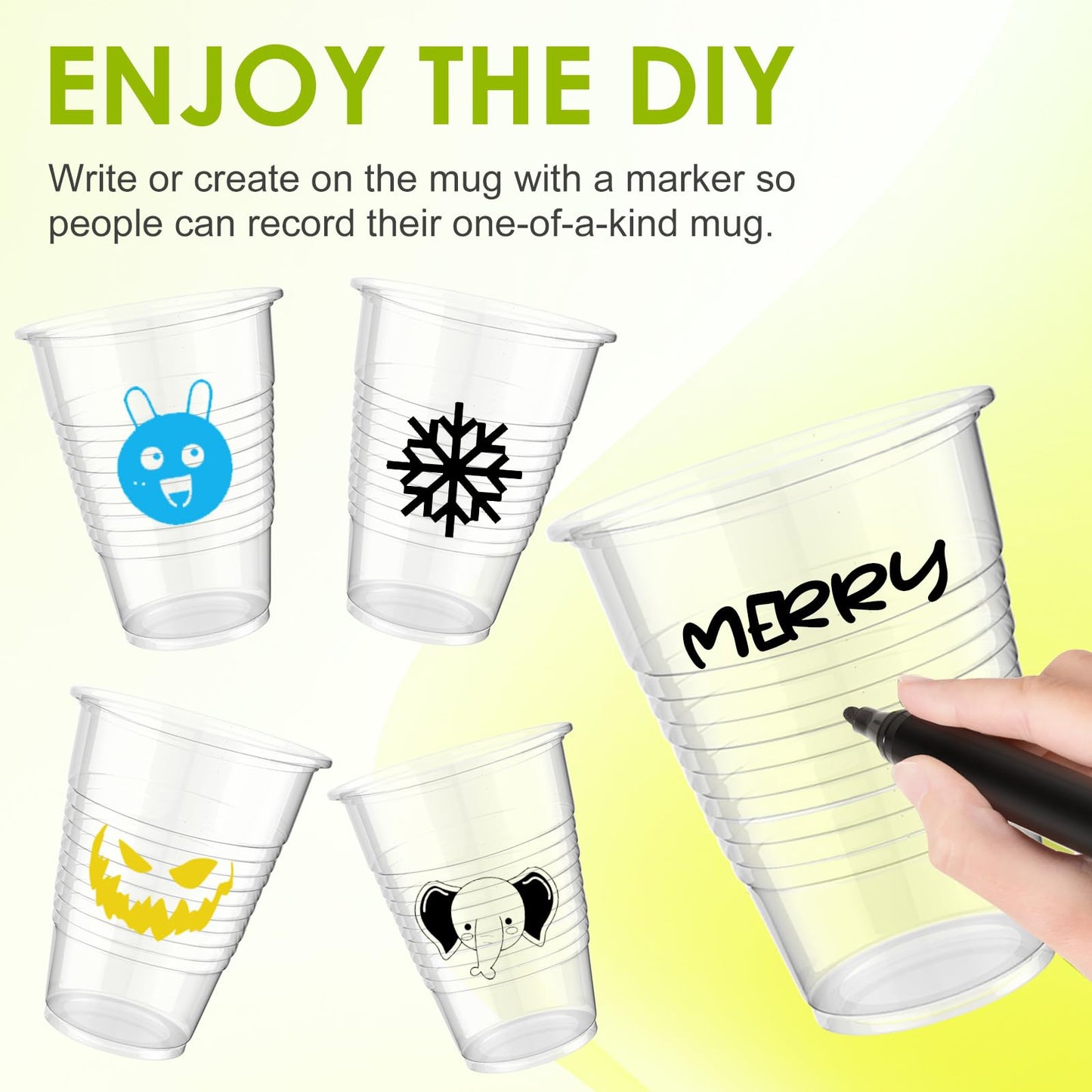 16 oz Clear Disposable Party Cups - 120 Pcs