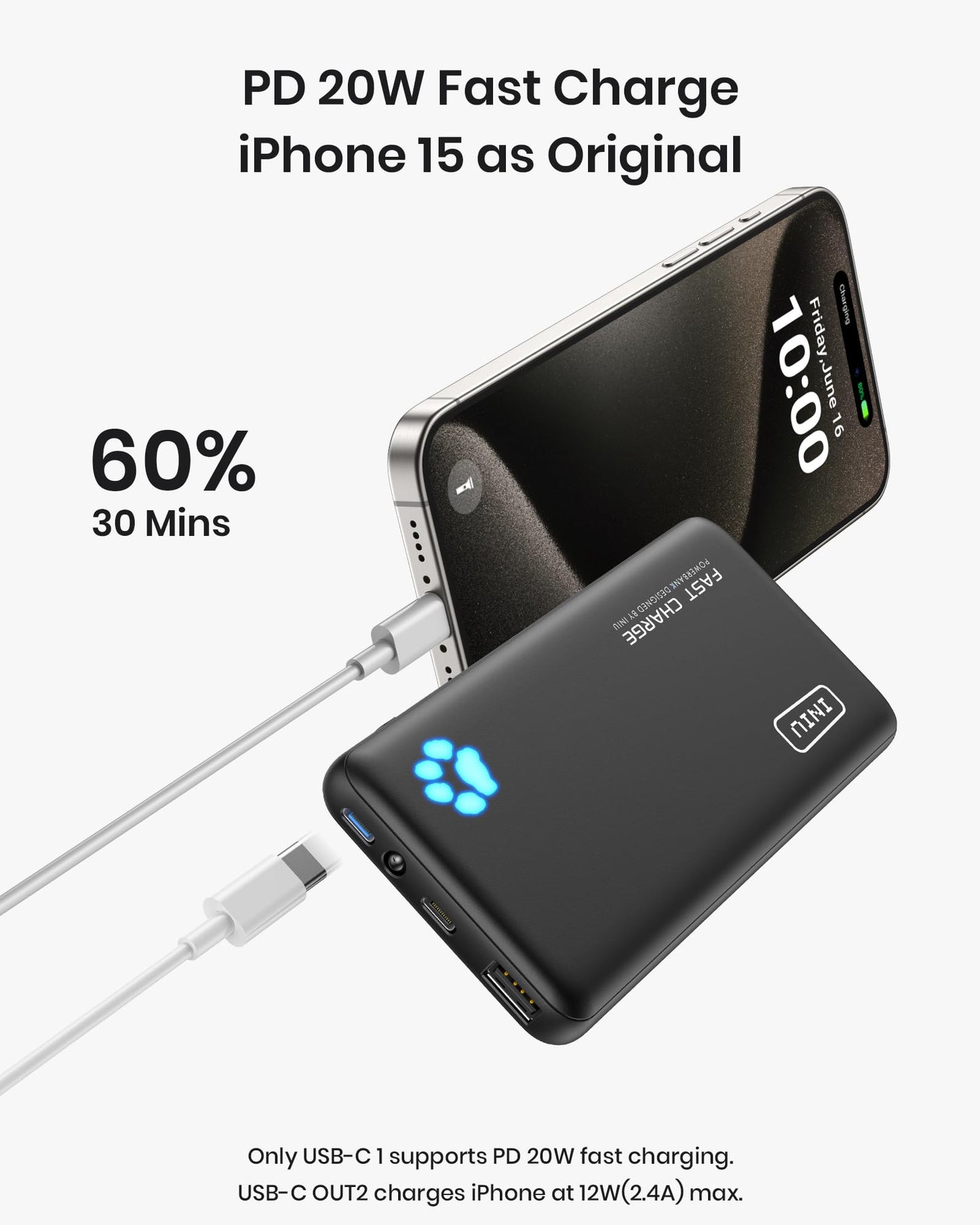 10000mAh INIU Fast Charging Power Bank