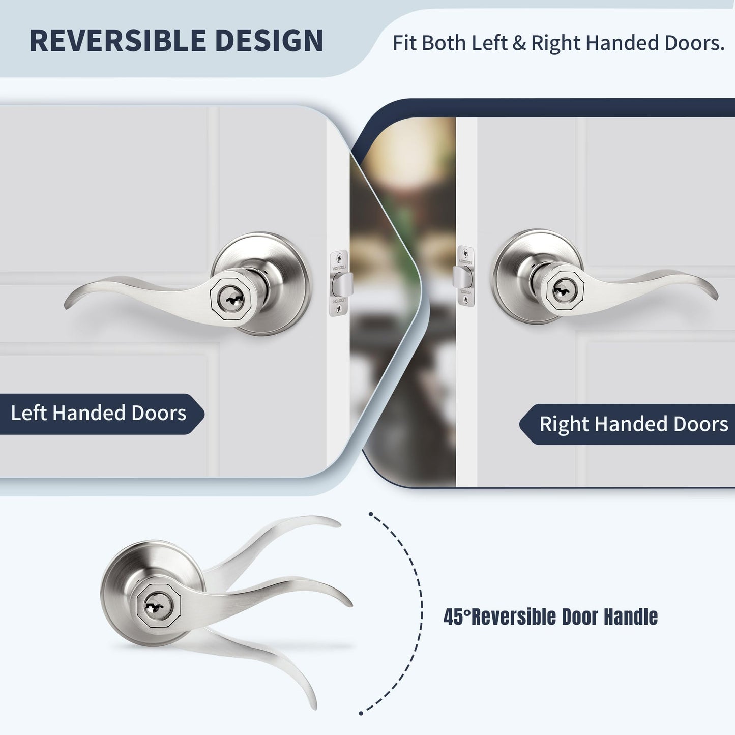 10 Pack Keyed Entry Door Handles by LOQRON