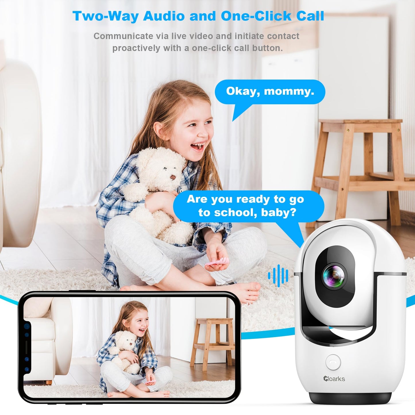 2K WiFi Security Camera with AI Motion Detection