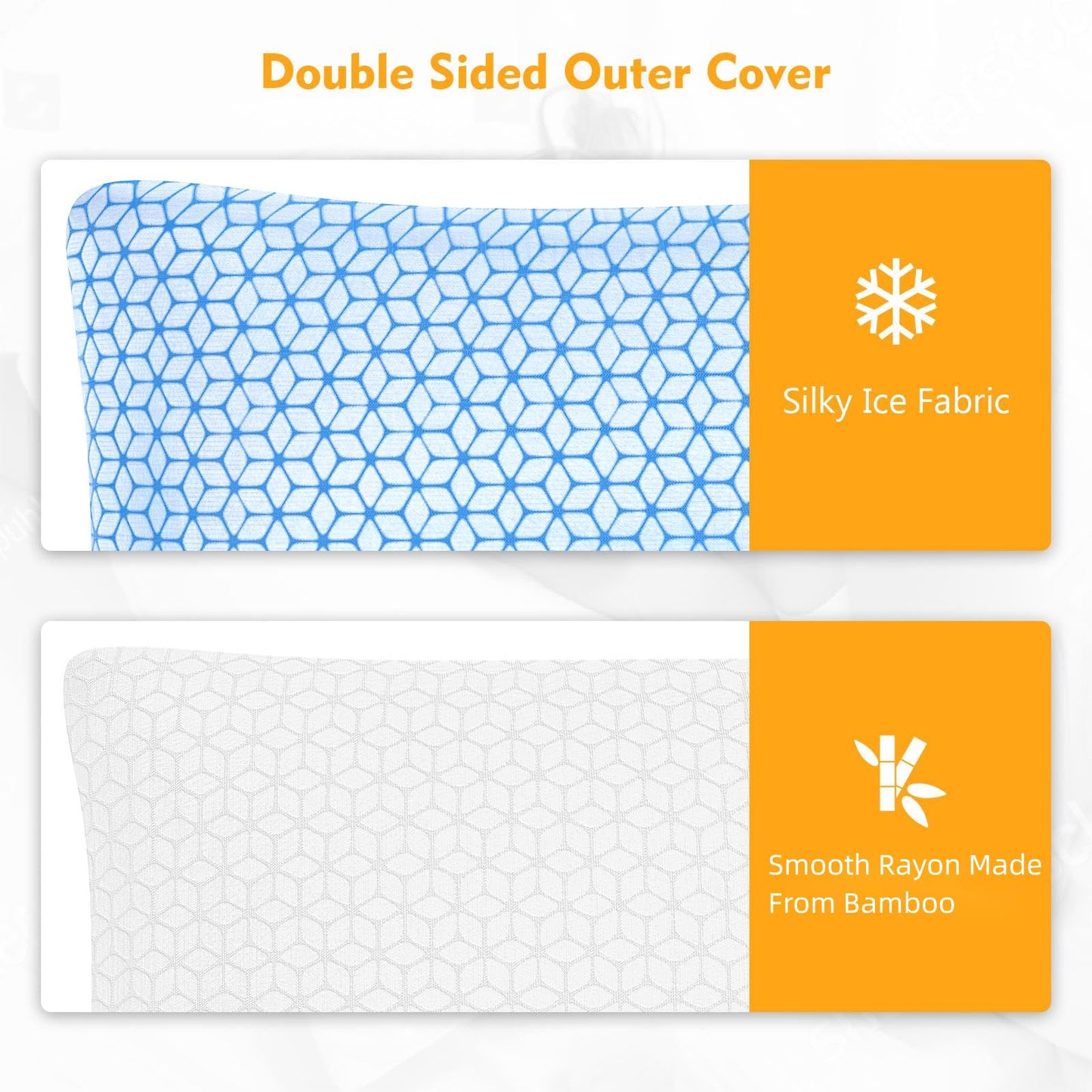Love Attitude Pillows Queen Size Set of 2, Queen Pillows 2 Pack for Bed Shredded Memory Foam Pillows Adjustable, Cooling Pillow Soft and Supportive for Side Back Stomach Sleepers