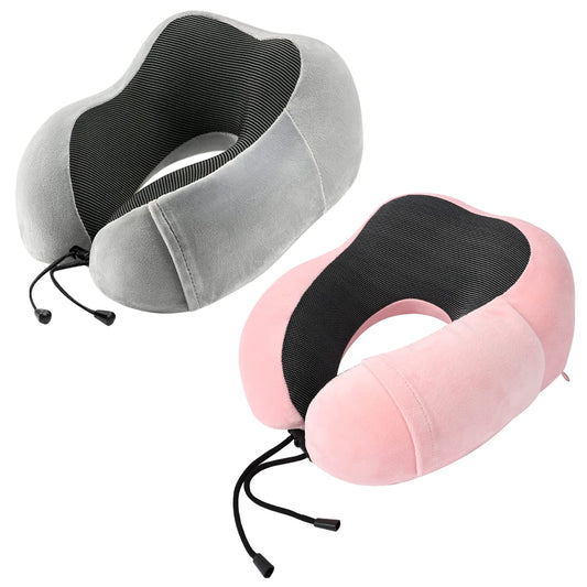 2 Pack Memory Foam Travel Neck Pillows