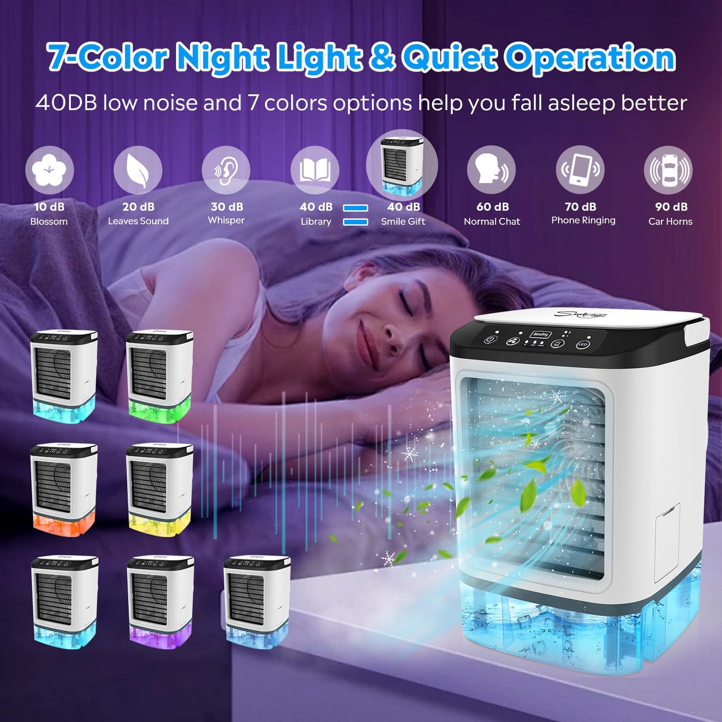 Portable Air Cooler with 900ml Water Tank