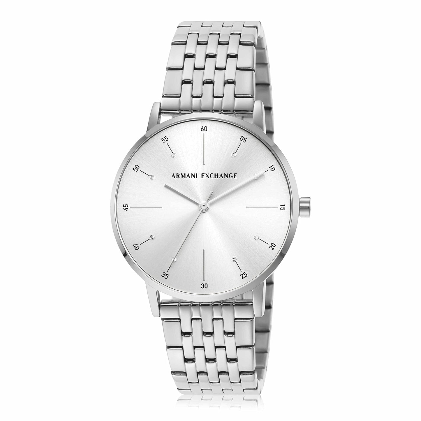 A｜X Armani Exchange Women's Three-Hand Stainless Steel Watch (Model: AX5578), Silver Bracelet
