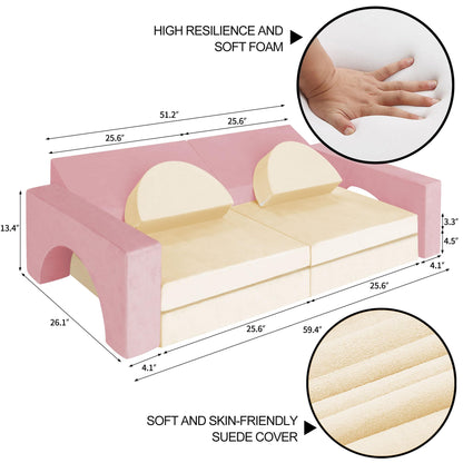 8PCS Kids Modular Foam Play Couch Set