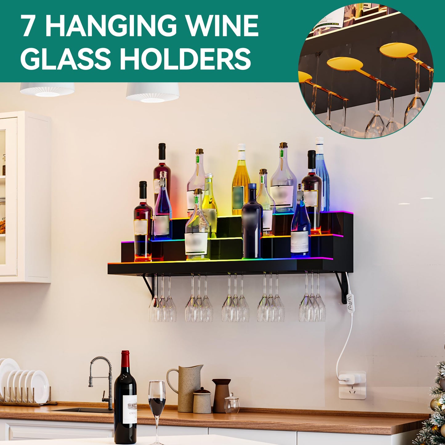 YITAHOME LED Liquor Bottle Display Shelf with Control