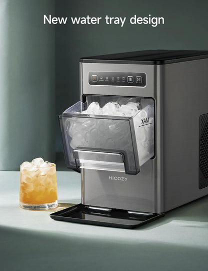 HiCOZY Ice Maker Countertop,Ice in 6 Mins, 24 lbs/Day, Portable & Compact Gift with Self-Cleaning,for Apartment/Under Cabinet/Kitchen/Office/Camping/RV/Home Bar （Light Black）