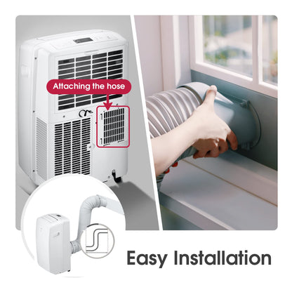 LG 7000 BTU Portable Air Conditioners [2023 New] Wheels for Easy Install & Mobility LCD Display Remote Control Cools 300 Sq.Ft 3-in-1 function Timer AC Unit Home Room White LP0723WSR