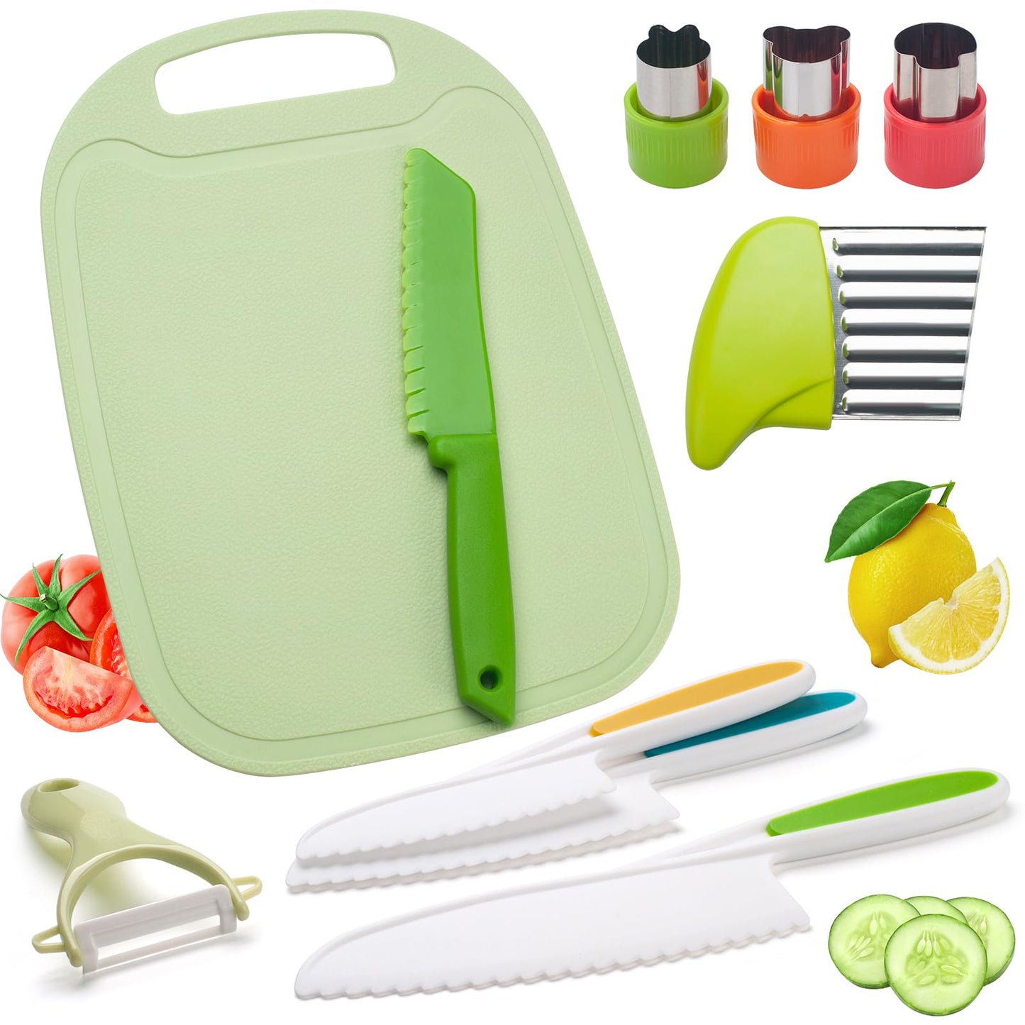 10Pcs Kids Kitchen Knife Set for Toddlers