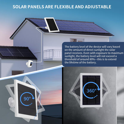 5W Solar Panel for Ring Camera, 2 Pack