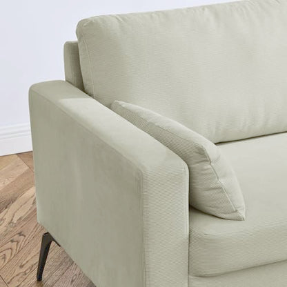 ERYE 3 Pieces Living Room Sofa Sets Include Armchair,Loveseat and 3Seaters Couch,Corduroy Upholstered Tufted Sofa&Couch with 4 Pillows and Metal Legs for Home Office Apartment