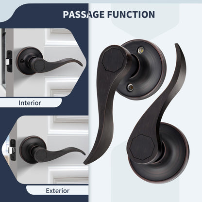 LOQRON Keyless Oil Rubbed Bronze Door Lever Set