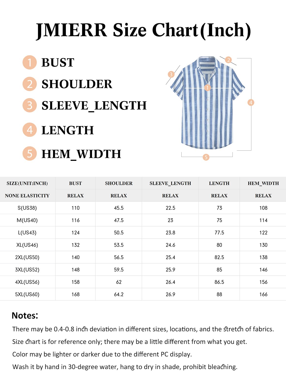 JMIERR Men's Summer Casual Stylish Short Sleeve Button-Down Shirts Cotton Linen Vertical Striped Dress Shirts Beach Hawaiian Shirt Cruise Wear Men, S, Sky Blue