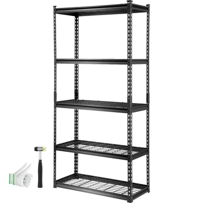VEVOR Storage Shelving Unit, 5-Tier Adjustable Storage Shelves, 36" L x 16" W x 72" H Heavy Duty Garage Storage Shelves, Metal Shelves for Kitchen Pantry Basement Bathroom Laundry