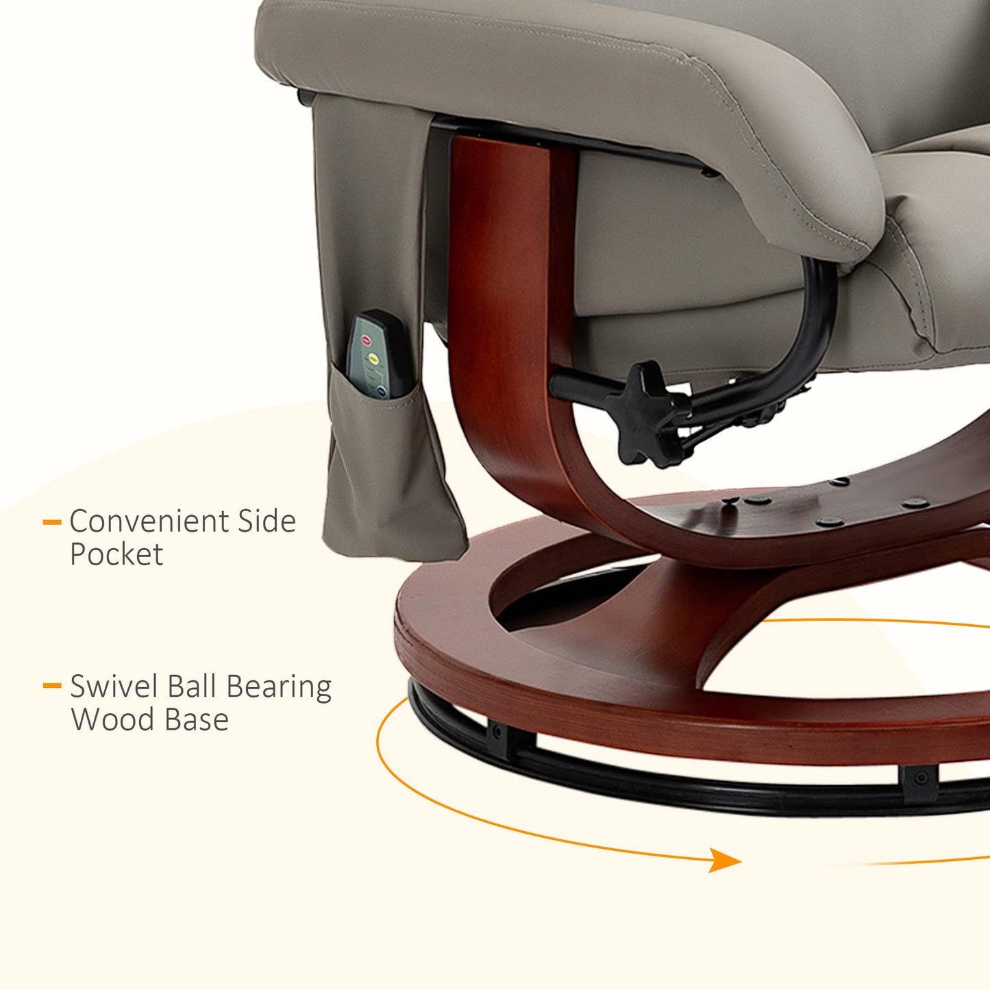 HOMCOM Massage Recliner Chair with Ottoman