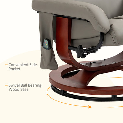HOMCOM Massage Recliner Chair with Ottoman