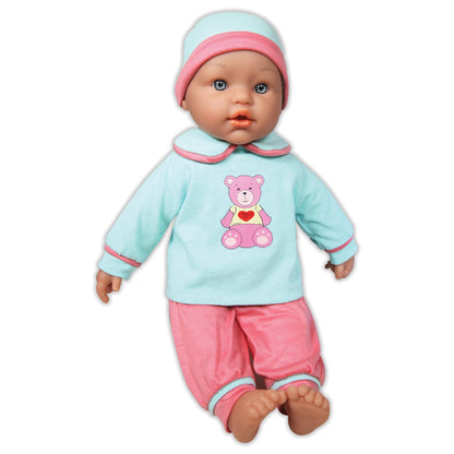 15" Baby Doll Set with Teddy Bear & Accessories