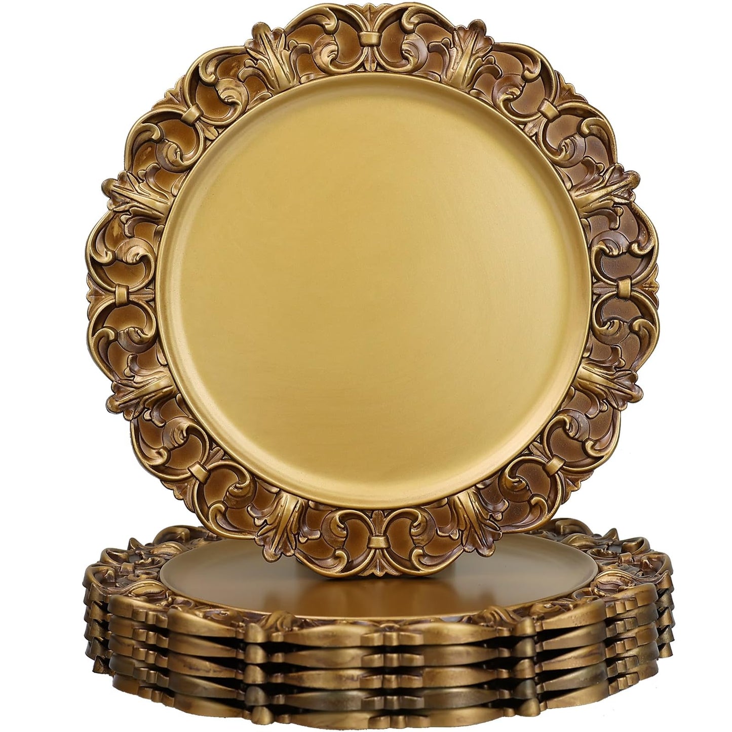 Set of 6 Decorative Charger Plates for Events