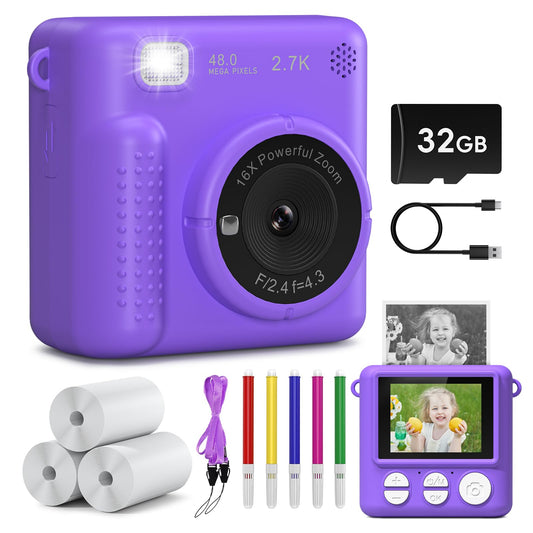 GREENKINDER Kids Instant Print Camera for Ages 3-12