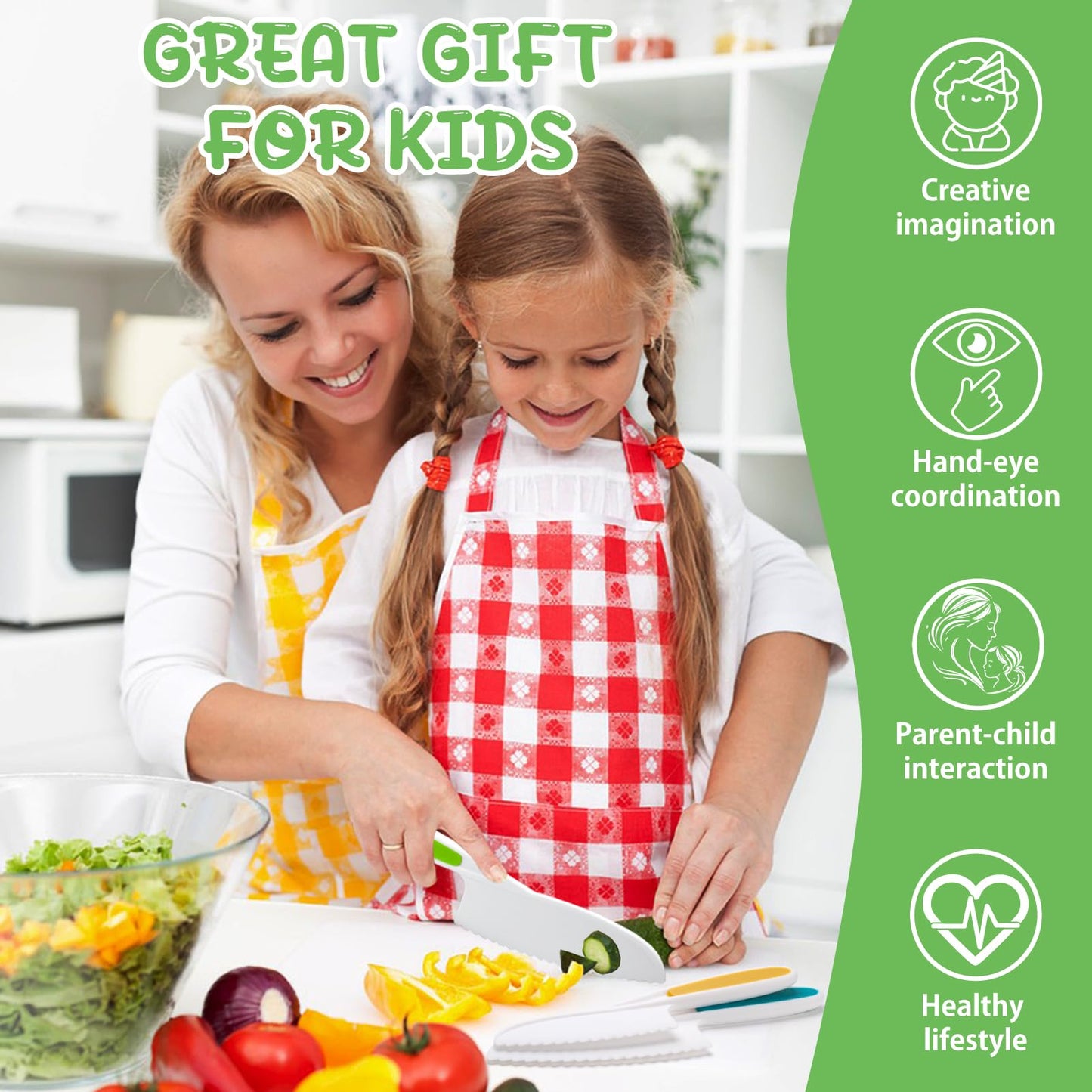 10Pcs Kids Kitchen Knife Set for Toddlers