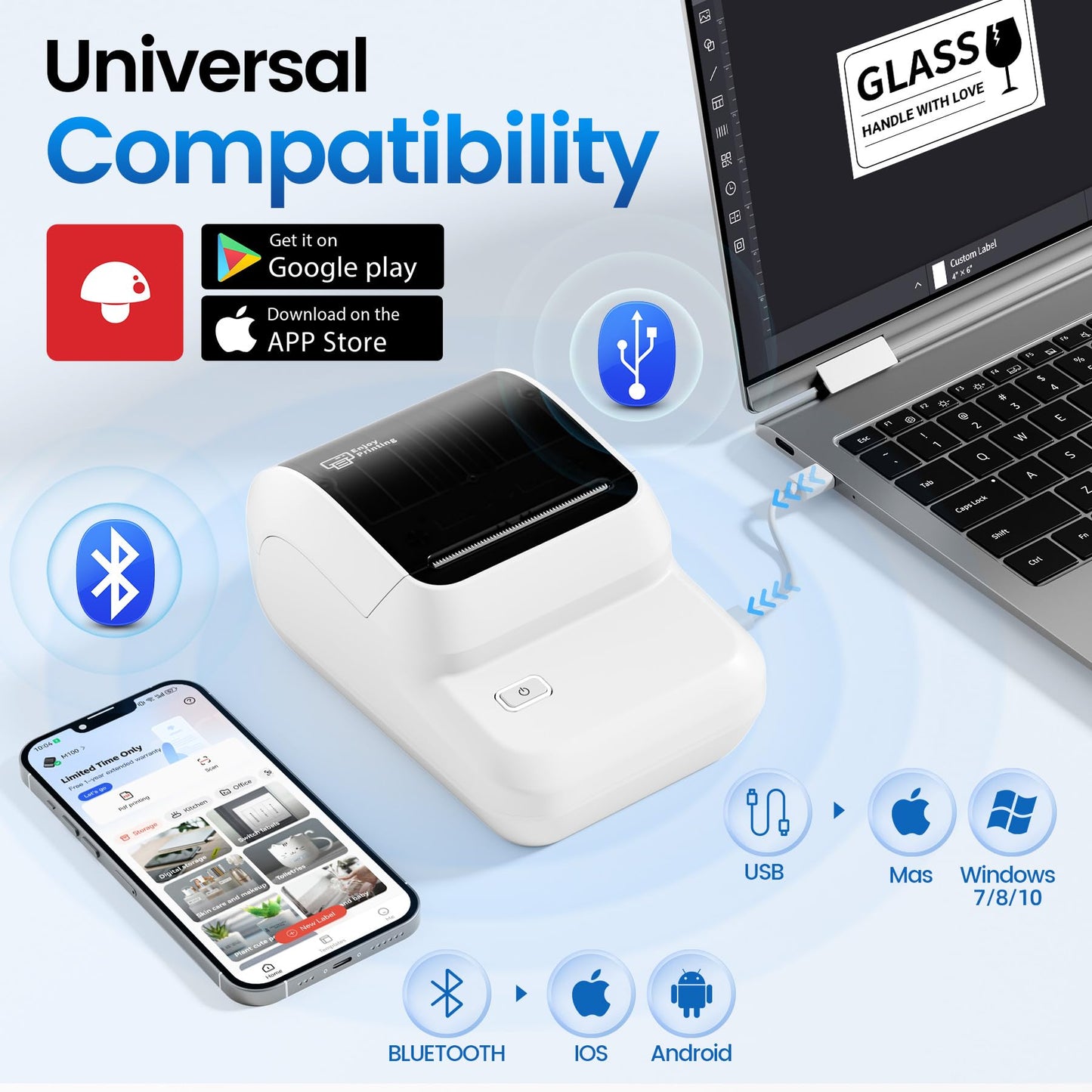 Bluetooth Thermal Label Maker for Small Business