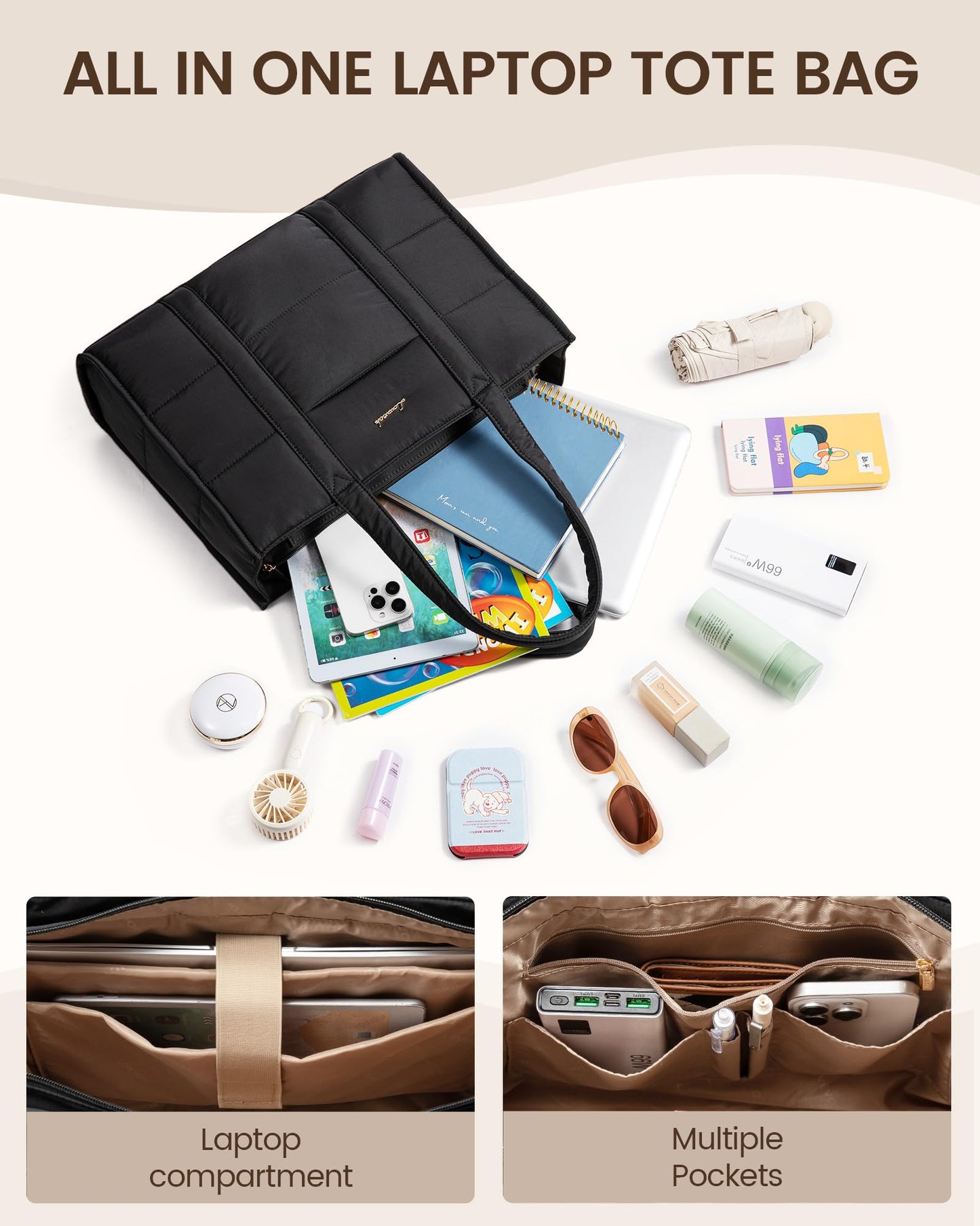 LOVEVOOK 15.6 Inch Laptop Tote Bag for Work
