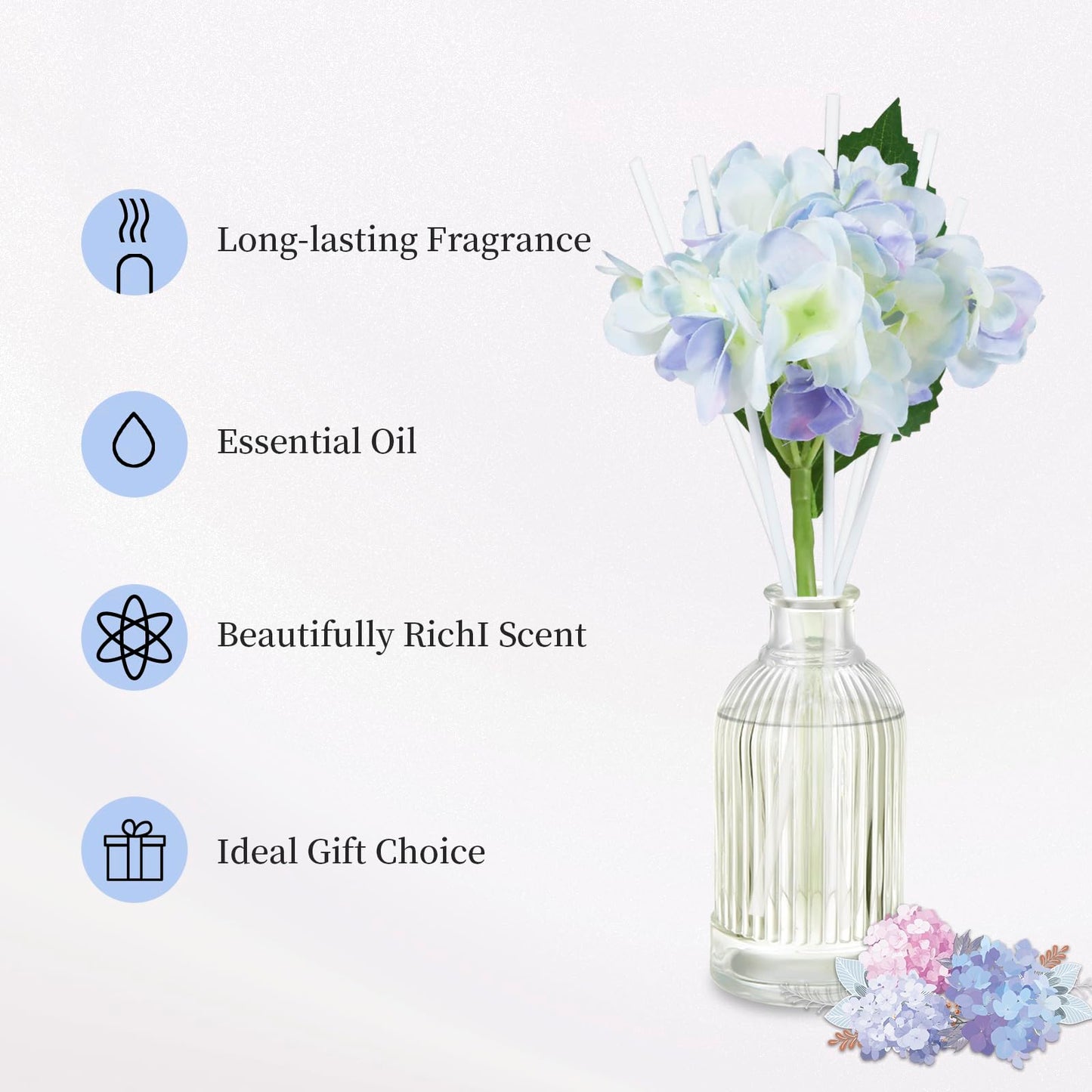 6.7 Fl oz Premium Flower Reed Diffuser Set