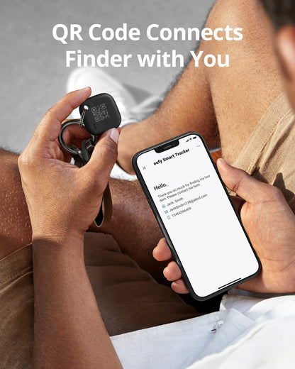 eufy Security by Anker SmartTrack Link (Black, 4-Pack), Android not Supported, Works with Apple Find My (iOS only), Key Finder, Bluetooth Tracker for Earbuds and Luggage, Phone Finder, Water Resistant