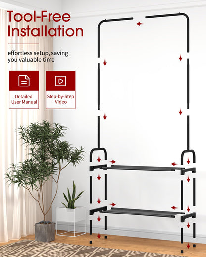 Multi-Functional Clothes and Shoe Rack