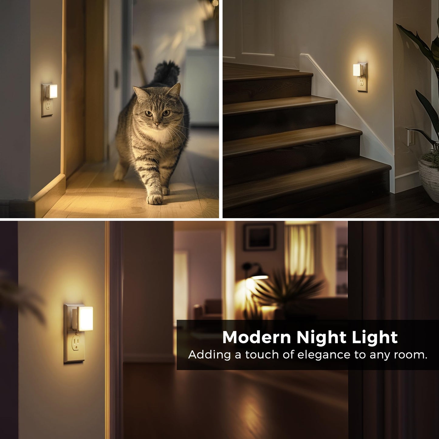 2 Pack LED Night Lights with Dusk to Dawn Sensor