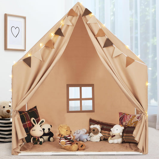 Kids Indoor Play Tent with LED Lights