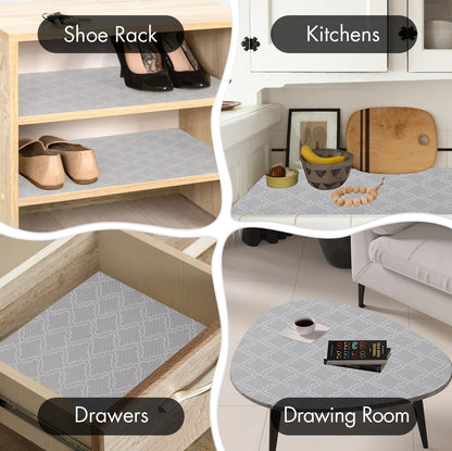 Cooyes Shelf Liner, Non-Slip Cabinet Liner, Washable Oil-Proof for Kitchen Cabinet with Modern Pattern, Durable EVA Shelves, Refrigerator, Storage, Desks, Pantry, Non Adhesive Drawers