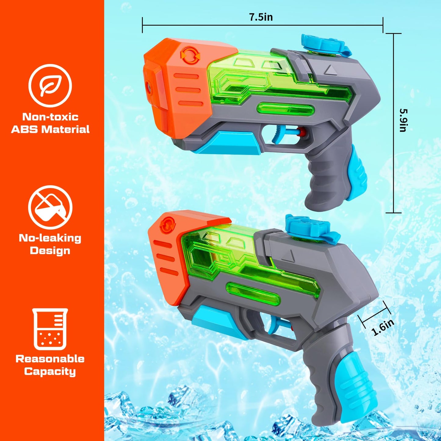 Minutry 4 Packs Water Gun for Kids - Soaker Squirt Guns with High Capacity Long Shooting Range, Super Water Blaster Pool Toys Perfect for Children, Teens and Adults Summer Fun