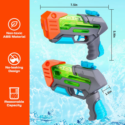 Minutry 4 Packs Water Gun for Kids - Soaker Squirt Guns with High Capacity Long Shooting Range, Super Water Blaster Pool Toys Perfect for Children, Teens and Adults Summer Fun