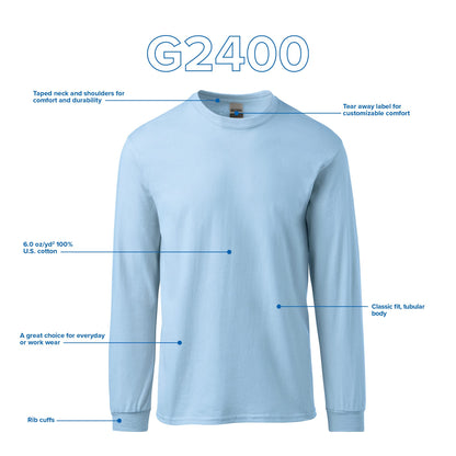 Gildan Men's Ultra Cotton Long Sleeve T-Shirt, Style G2400, Multipack, White (3-Pack), Medium