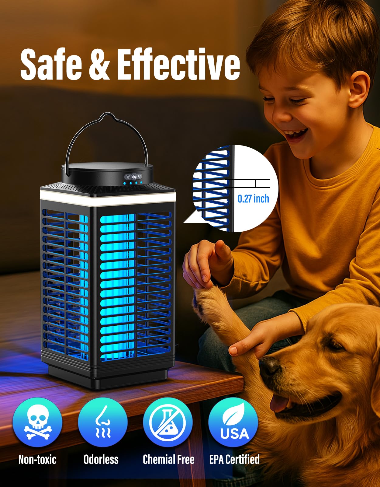 Portable Rechargeable Bug Zapper for Outdoors
