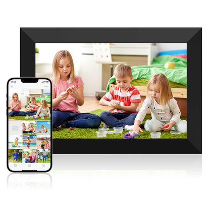 Dasfiwo 10.1 Inch WiFi Digital Picture Frame, 1280x800 HD IPS Touch Screen Cloud Smart Photo Frames, Auto Rotation, Wall Mountable, Share Photos Or Videos for Via APP