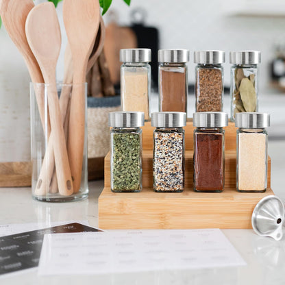 SAVVY & SORTED 24PK Glass Spice Jar Set