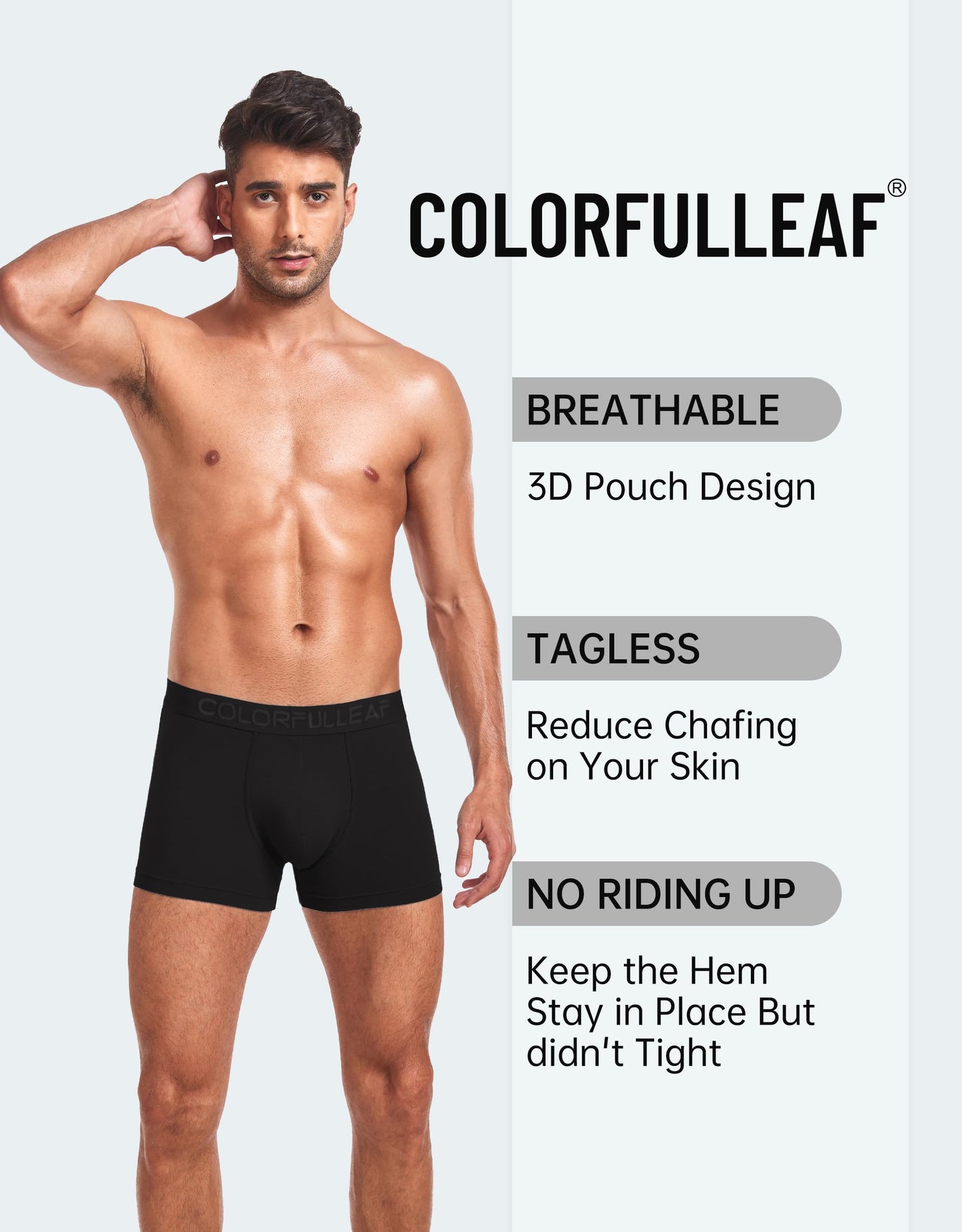 COLORFULLEAF Men's Trunks Underwear Short Leg Boxer Briefs Soft Rayon Made from Bamboo Underwear for Men Pack (2BDR,S)