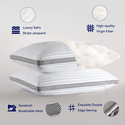 2 Pack SLEEP ZONE Queen Bed Pillows