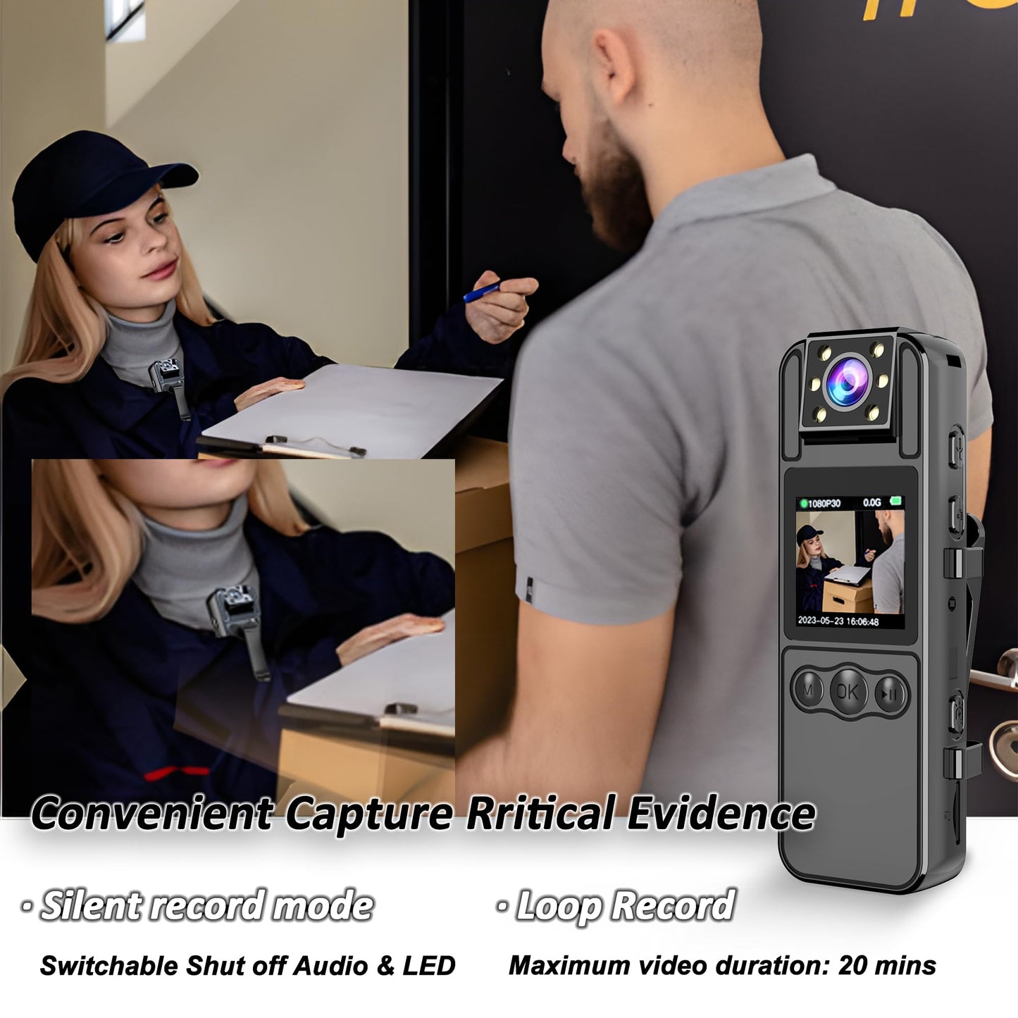 1080P Body Camera with Audio & Night Vision