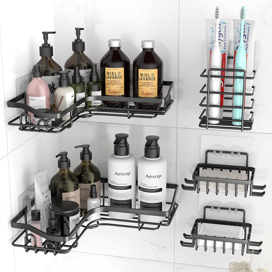 5 Pack Adhesive Shower Caddy Wall Shelves